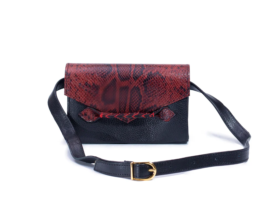 RED AND BLACK ESE BELT BAG